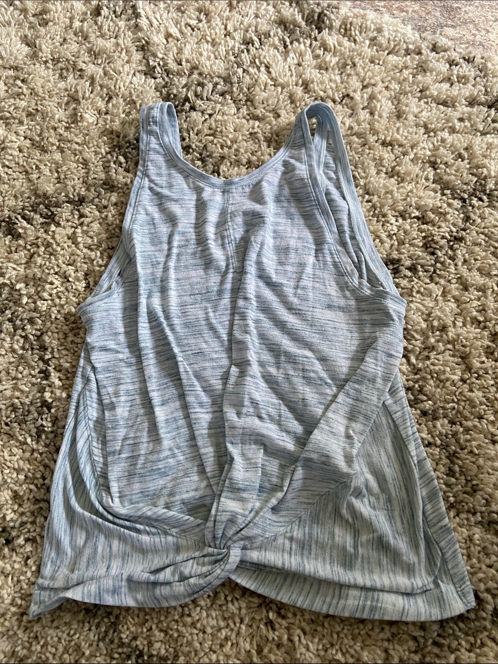 Athleta Heathered Light Blue Twist-Front Tank